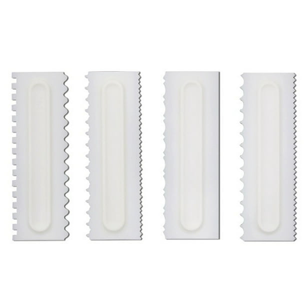 Details about   4PCS Shapes Cake Decorating Comb Icing Smoother Cake Scraper Pastry Baking Tool